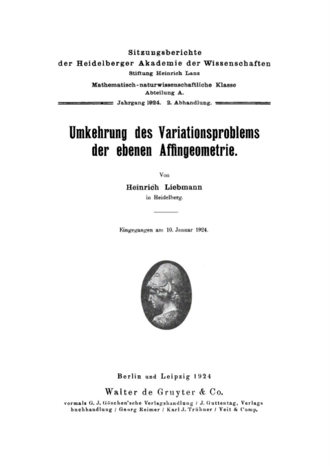 Cover image for book Umkehrung des Variationsproblems der ebenen Affingeometrie