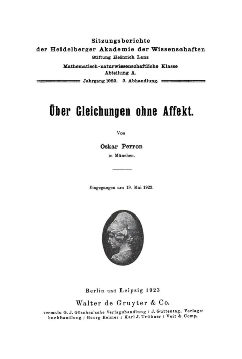Cover image for book Über Gleichungen ohne Affekt