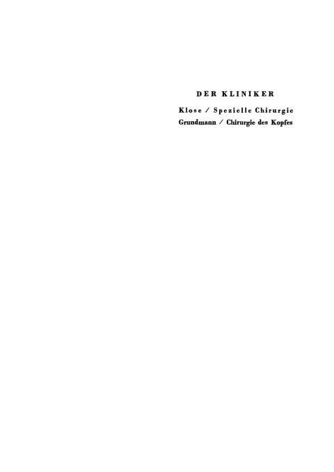 Cover image for book Chirurgie des Kopfes