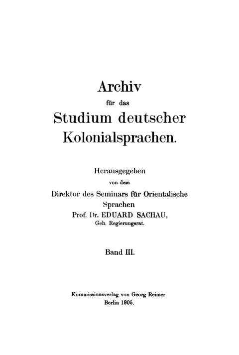 Cover image for book Grammatik der Kinga-Sprache (Deutsch-Ostafrika, Nyassagebiet)