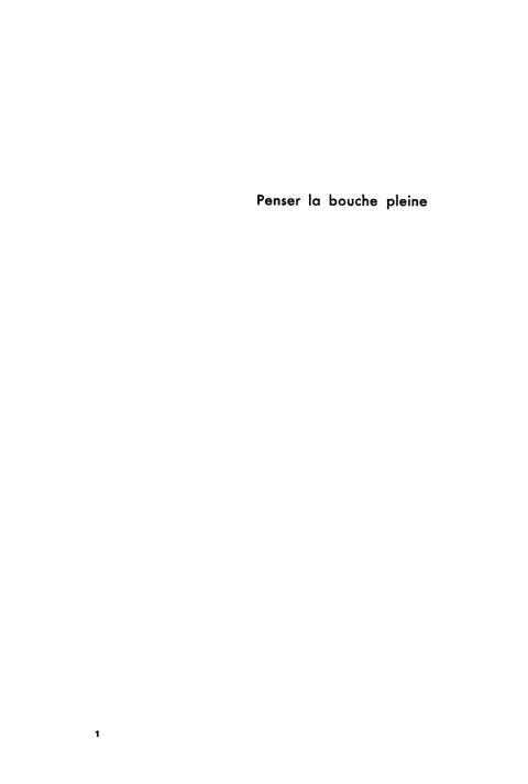 Cover image for book Penser la bouche pleine