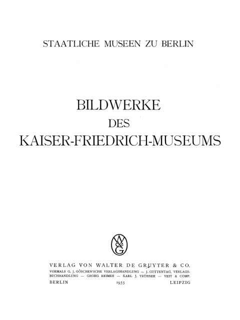 Cover image for book Die Bildwerke in Stein, Holz, Ton und Wachs