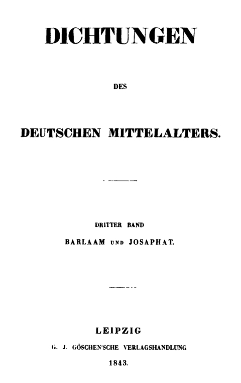 Cover image for book Barlaam und Josaphat