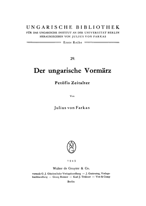 Cover image for book Der ungarische Vormärz