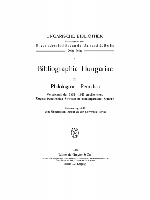 Cover image for book Philologica. Periodica