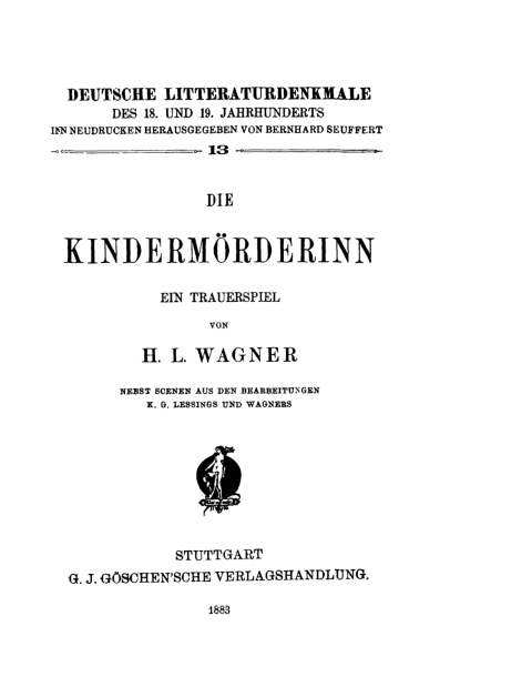 Cover image for book Die Kindermörderinn