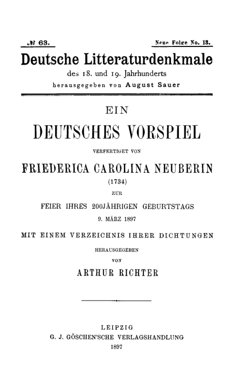 Cover image for book Ein deutsches Vorspiel
