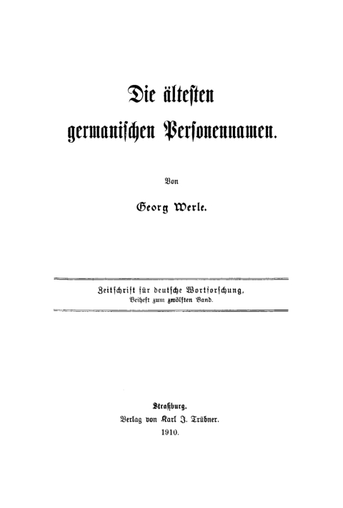 Cover image for book Die ältesten germanischen Personennamen
