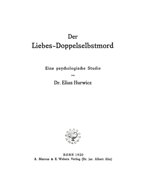 Cover image for book Der Liebes-Doppelselbstmord