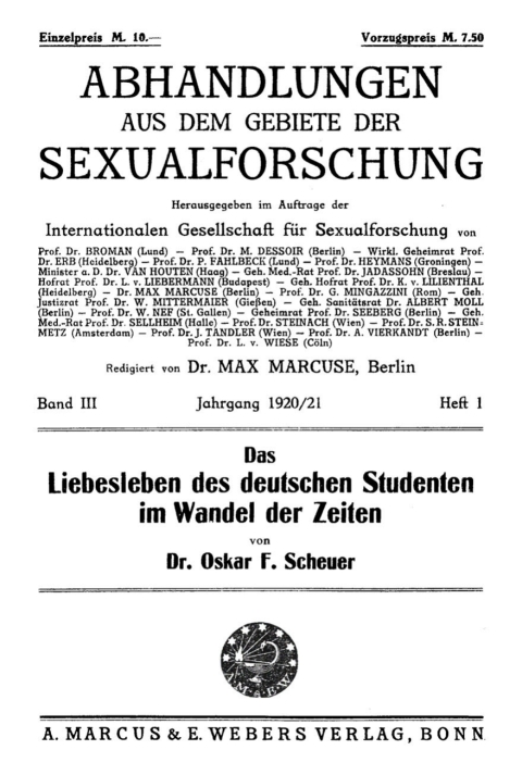 Cover image for book Das Liebesleben des deutschen Studenten im Wandel der Zeiten