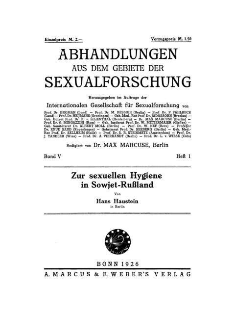 Cover image for book Zur sexuellen Hygiene in Sowjet-Rußland