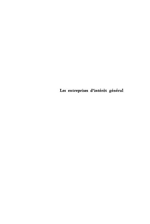 Cover image for book Les entreprises d’intérêt général