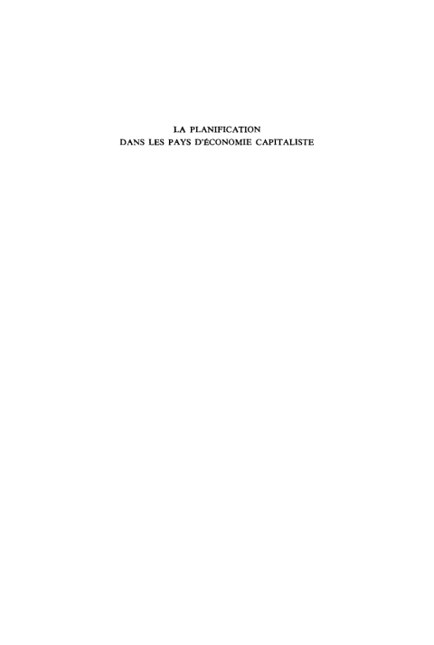 Cover image for book La planification dans les pays d’économie capitaliste