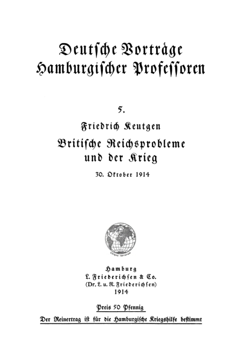 Cover image for book Britische Reichsprobleme und der Krieg