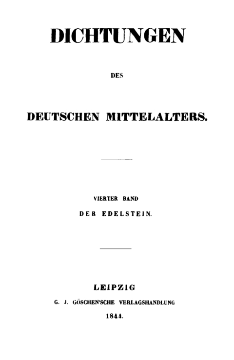 Cover image for book Der Edelstein