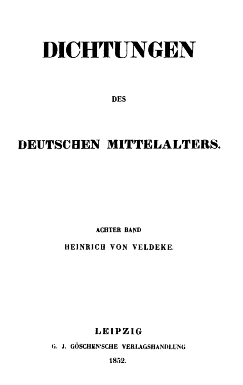 Cover image for book Heinrich von Veldeke