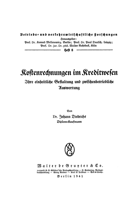 Cover image for book Kostenrechnungen im Kreditwesen