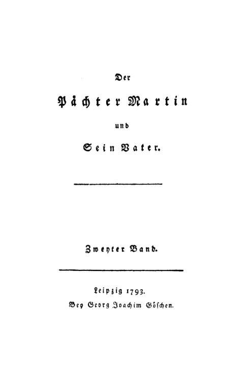 Cover image for book Hermann Christoph Gottfried Demme: Der Pächter Martin und sein Vater. Band 2