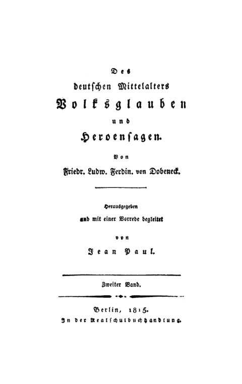 Cover image for book Des Deutschen Mittelalters Volksglauben und Heroensagen. Band 2