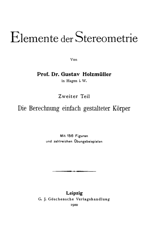 Cover image for book Die Berechnung einfach gestalteter Körper