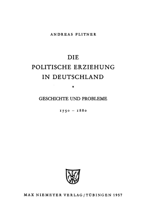 Cover image for book Die politische Erziehung in Deutschland