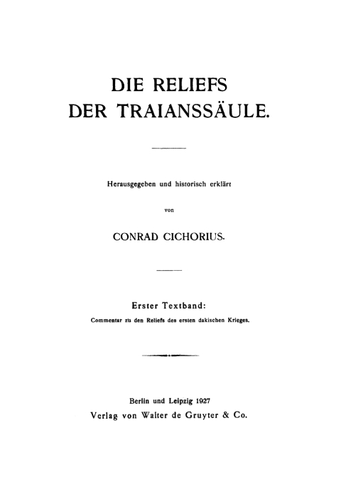 Cover image for book Commentar zu den Reliefs des ersten dakischen Krieges