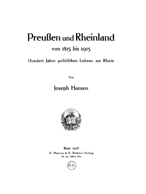 Cover image for book Preußen und Rheinland von 1815 bis 1915