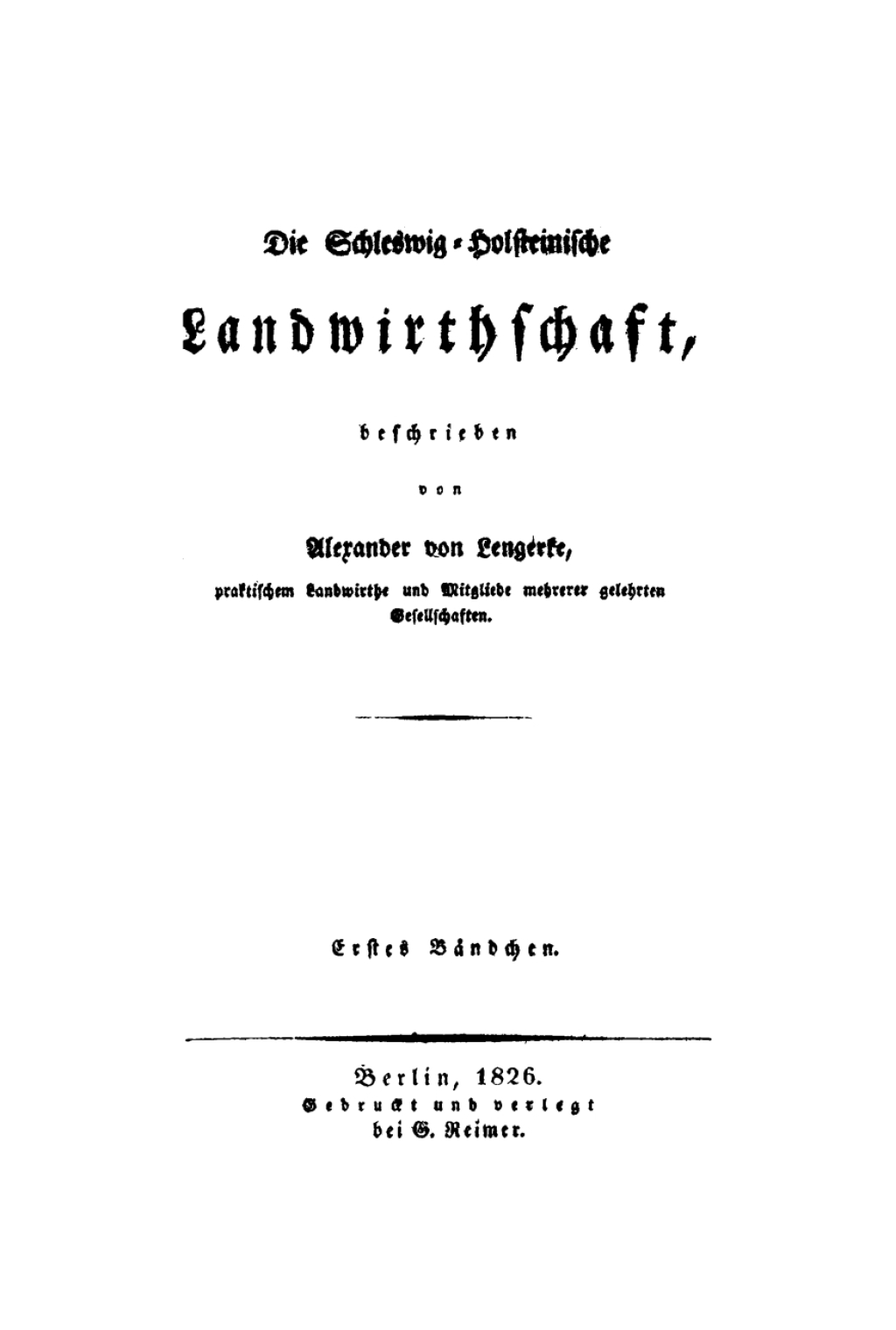 Page Fidelity Die Schleswig-Holsteinische Landwirthschaft. Erstes Bändchen; $179.81