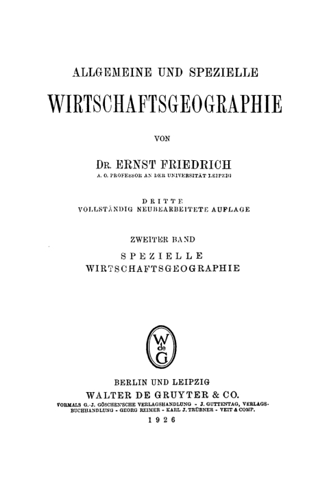 Cover image for book Spezielle Wirtschaftgeographie