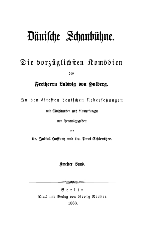Cover image for book Ludwig von Holberg: Dänische Schaubühne. Band 2