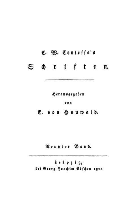 Cover image for book Carl Wilhelm Salice Contessa: Schriften. Band 9