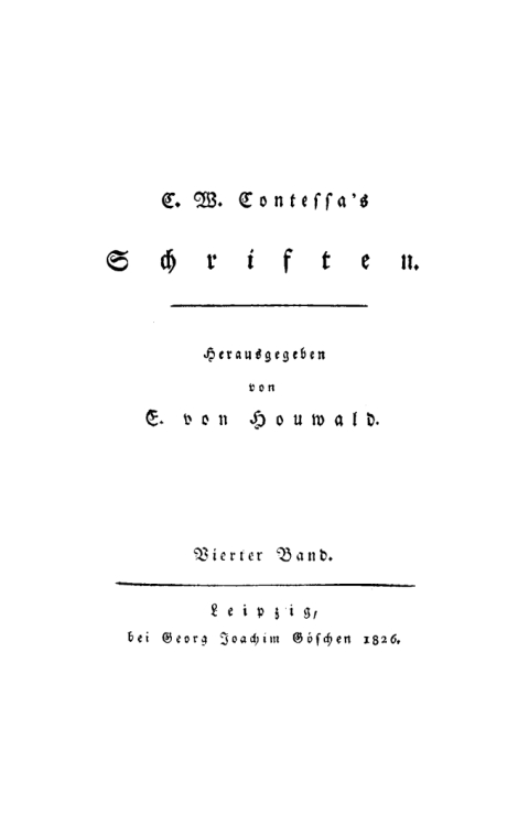 Cover image for book Carl Wilhelm Salice Contessa: Schriften. Band 4