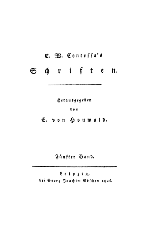 Cover image for book Carl Wilhelm Salice Contessa: Schriften. Band 5