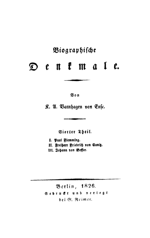 Cover image for book Paul Flemming. Freiherr Friedrich von Canitz. Johann von Besser