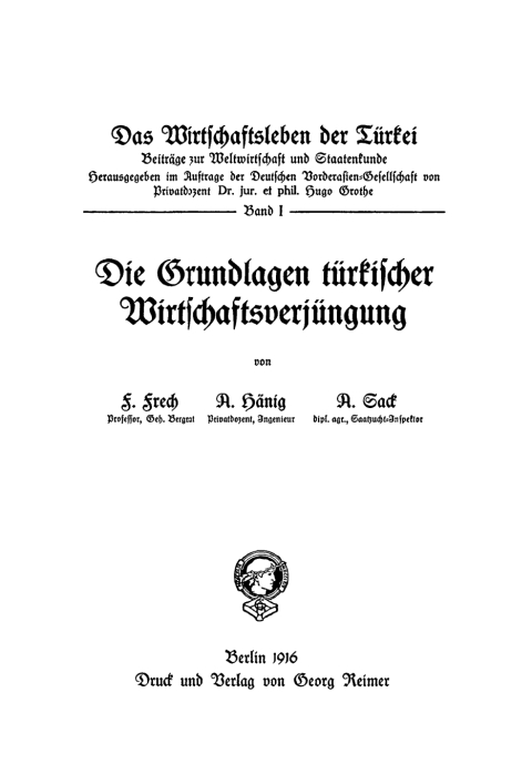Cover image for book Die Grundlagen türkischer Wirtschaftsverjüngung