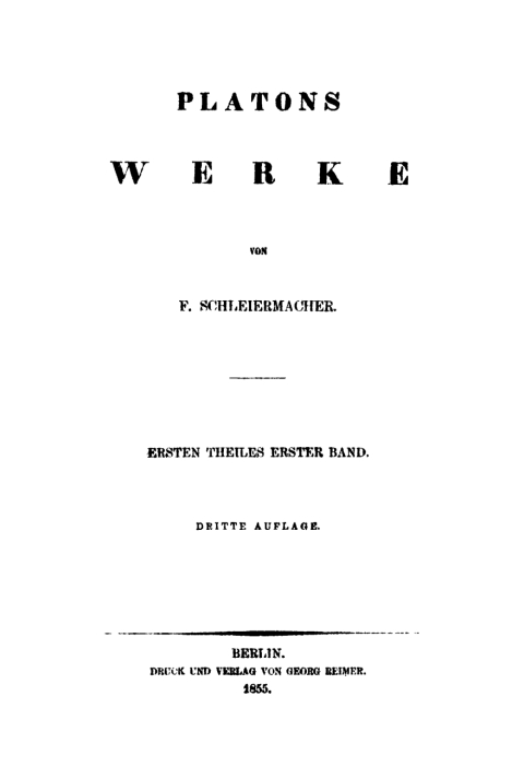 Cover image for book Plato: Platons Werke. Teil 1, Band 1