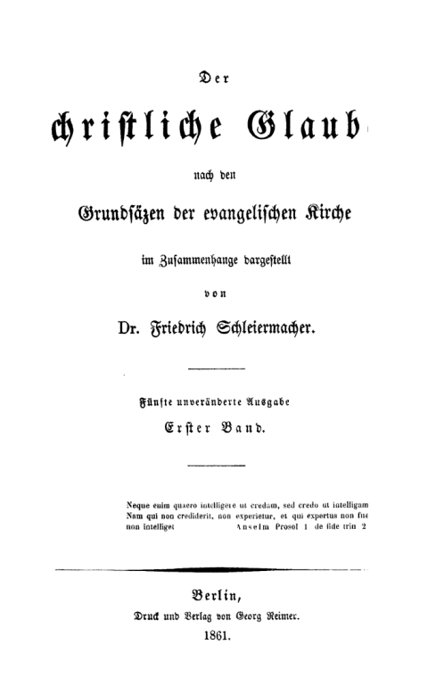 Cover image for book Friedrich Schleiermacher: Der christliche Glaube nach den Grundsätzen der evangelischen Kirche im Zusammenhange dargestellt. Band 1