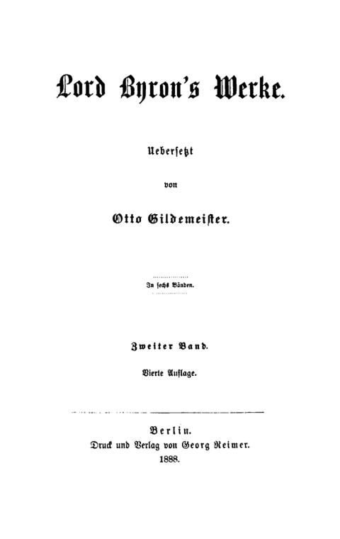 Cover image for book George Gordon Byron: Lord Byron’s Werke. Band 2