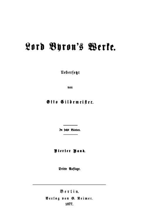 Cover image for book George Gordon Byron: Lord Byron’s Werke. Band 4