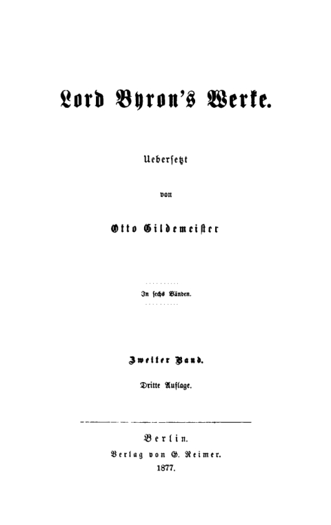 Cover image for book George Gordon Byron: Lord Byron’s Werke. Band 2