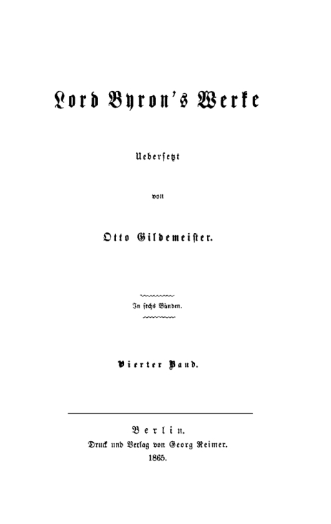Cover image for book George Gordon Byron: Lord Byron’s Werke. Band 4