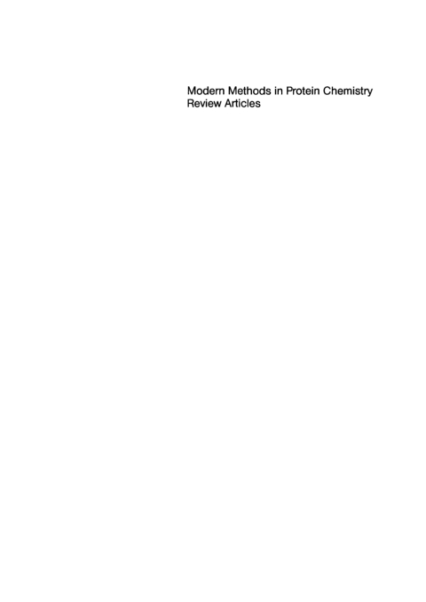 Cover image for book Modern methods in protein chemistry