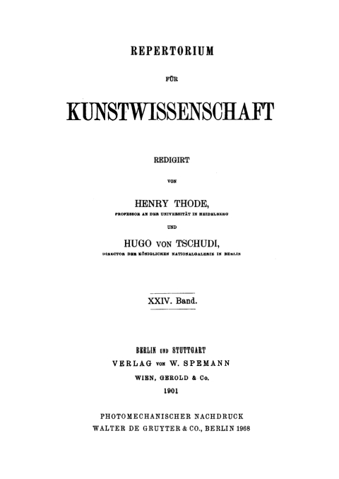 Cover image for book Repertorium für Kunstwissenschaft. Band 24