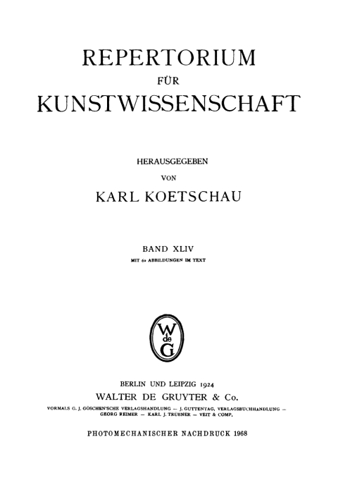 Cover image for book Repertorium für Kunstwissenschaft. Band 44