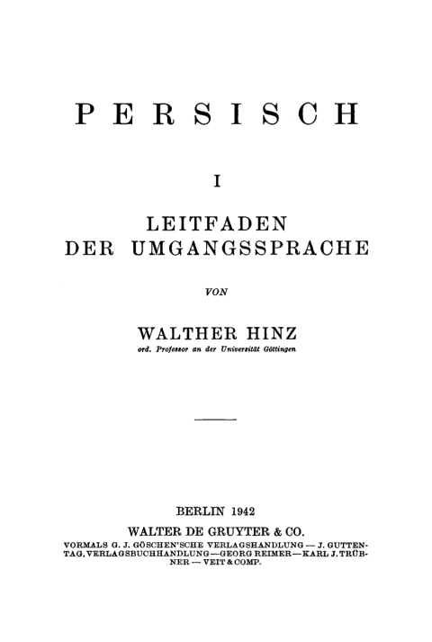 Cover image for book Persisch I