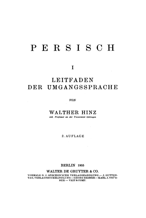 Cover image for book Persisch, 1. Leitfaden der Umgangssprache