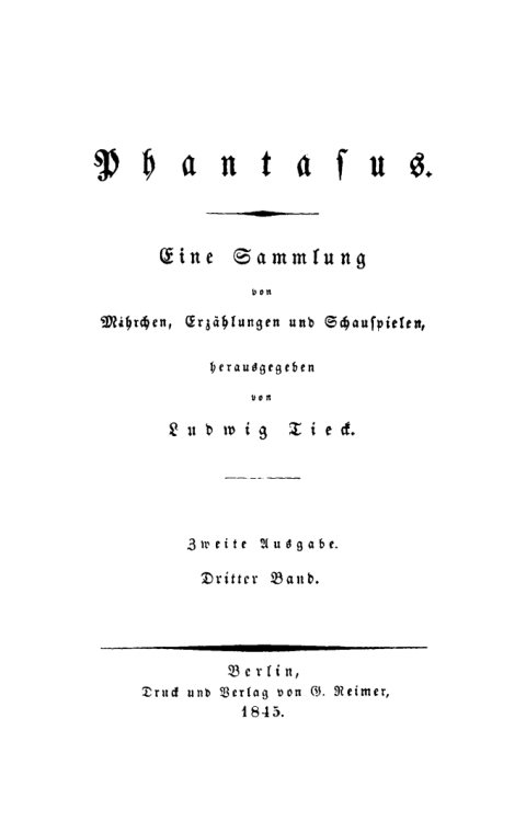 Cover image for book Phantasus: Eine Sammlung von Mährchen, Erzählungen, Schauspielen und Novellen