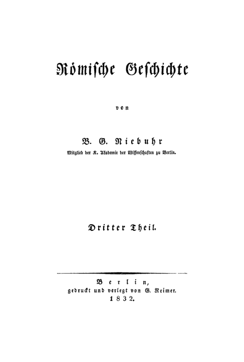 Cover image for book B. G. Niebuhr: Römische Geschichte. Teil 3