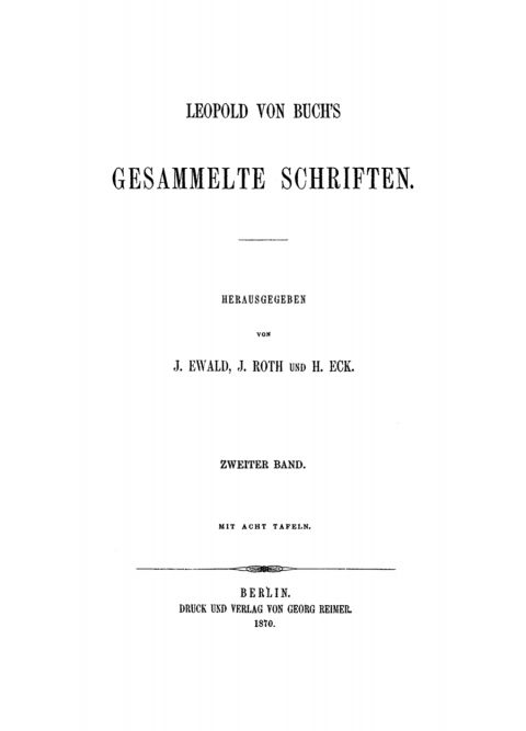 Cover image for book Leopold von Buch’s Gesammelte Schriften. Band 2