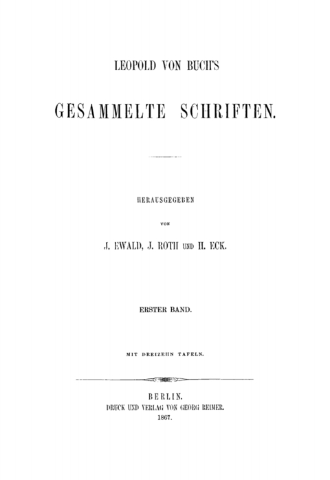 Cover image for book Leopold von Buch’s Gesammelte Schriften. Band 1